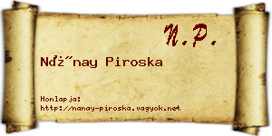 Nánay Piroska névjegykártya